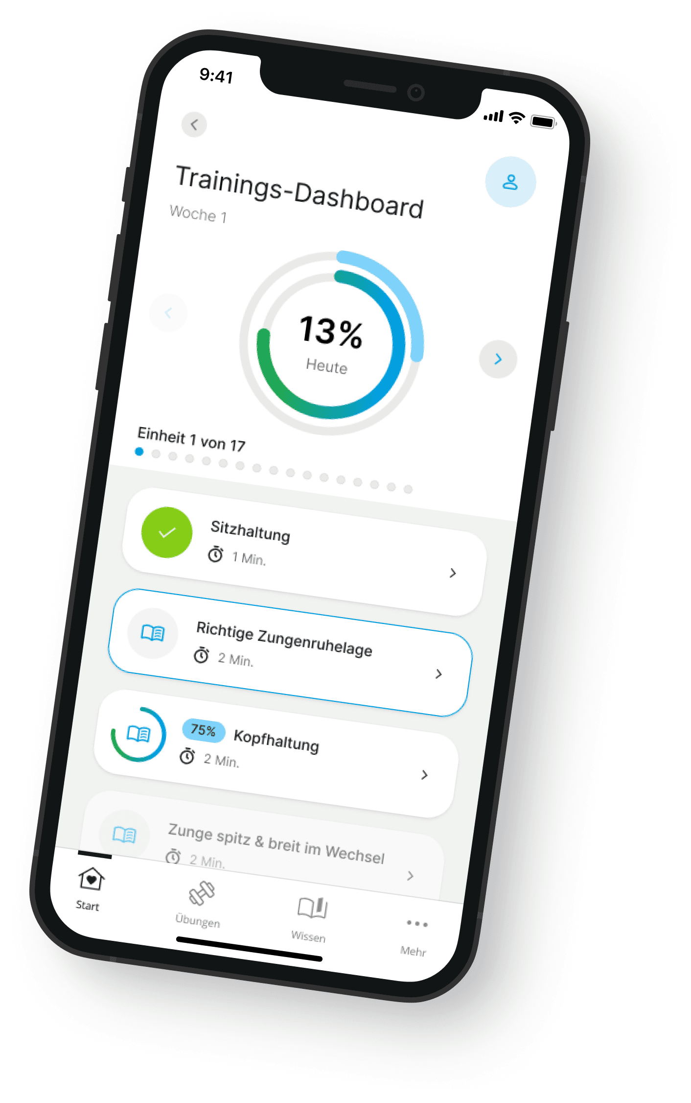 myLingra App – Trainings-Dashboard