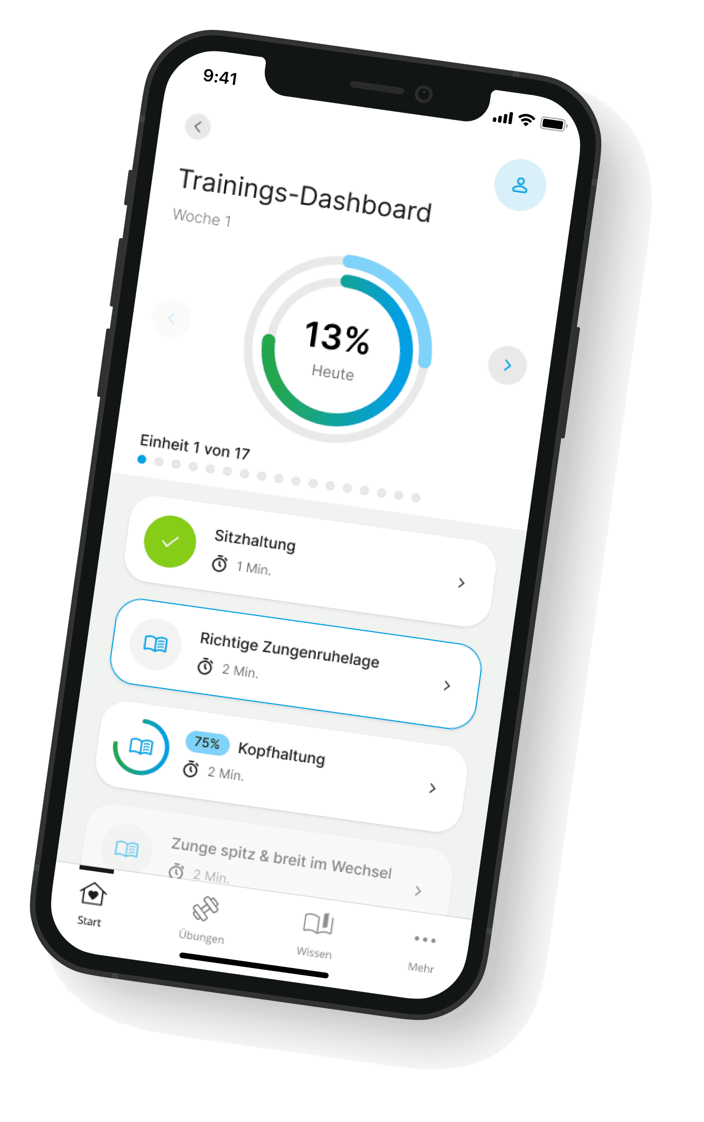 myLingra App – Trainings-Dashboard